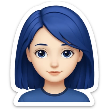 chica con pelo azul oscuro sticker
