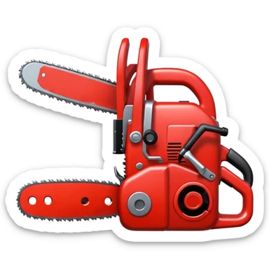 Small chainsaw, horror anime style, cartoon emoji, no background sticker