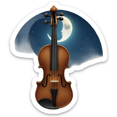 Violin with the moon sticker