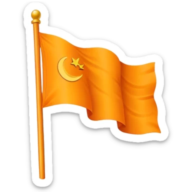 Orange flag with ☬ this emoji sticker