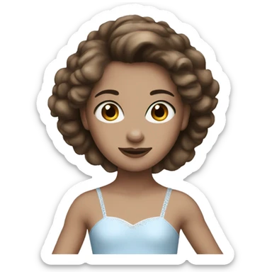 ballerina with white skin blue eyes brown hair sticker