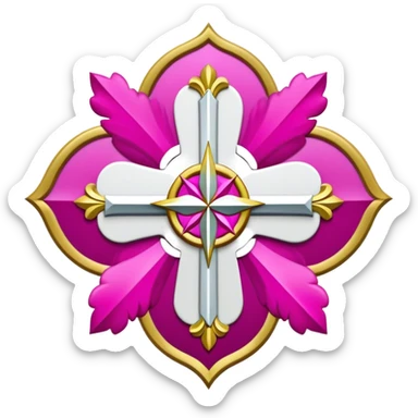 ave maria's emblem with a touch OF MAJENTA sticker