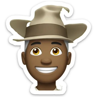 A happy face wearing a hat that it says Pine Hills sticker