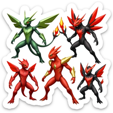 Scizor-Scyther-Blaziken-Darkrai-Fusion sticker