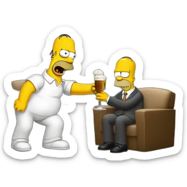 Homer simpson qui fait un doigt d'honneur sticker
