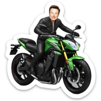 Elon musk ride at Kawasaki z900 bike sticker