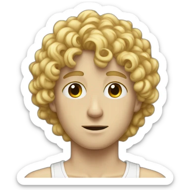 sad blonde curly haired white boy skinny sticker