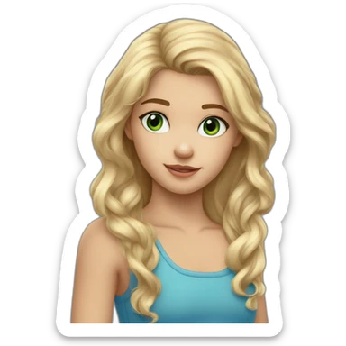 garcon grand blond aux yeux bleus câlin fille petite yeux verts cheveux blonds sticker