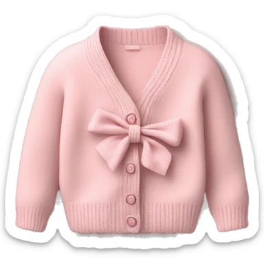 Baby pink cardigan with bow  sticker