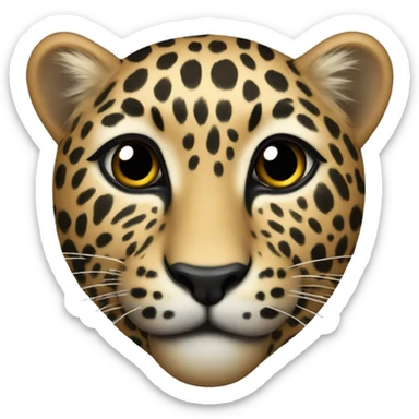 leopard heart sticker
