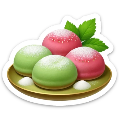 strawberry and matcha mochi sticker