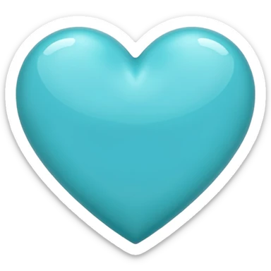 Cyan colored heart sticker