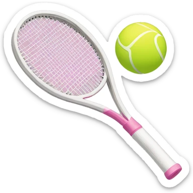 Light pink tennis racket and ball sticker