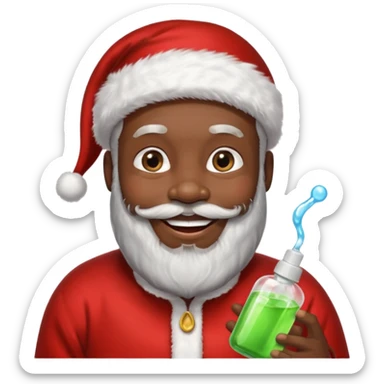 black Santa with baby oil sticker