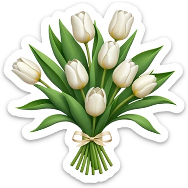 White tulips bouque sticker