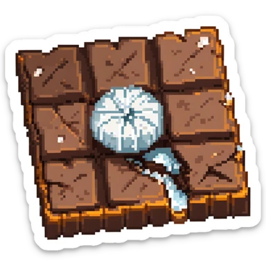 Dark chocolate square with sea salt flakes sticker