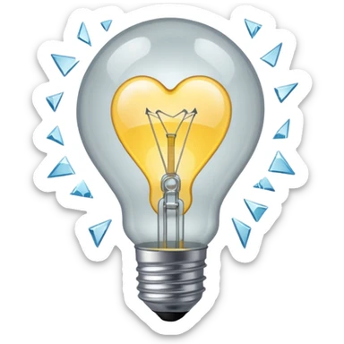 A light bulb broken in half is like a broken heart sticker