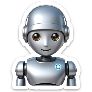 friendly AI robot assistant sticker