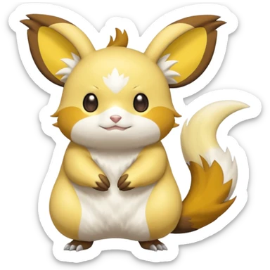 Raichu-Emolga-Pachirisu-Cacomistl-Fakemon-hybrid-creature (full body) sticker