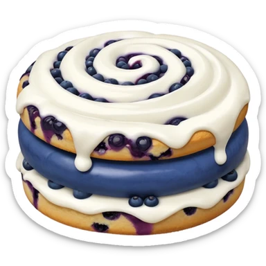 plain blueberry biscuit with 1 icing swirl on top sticker