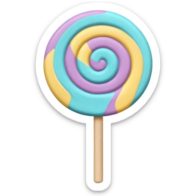 lollipop, claymation style, matte plasticine, pastel colors, visible fingerprints sticker