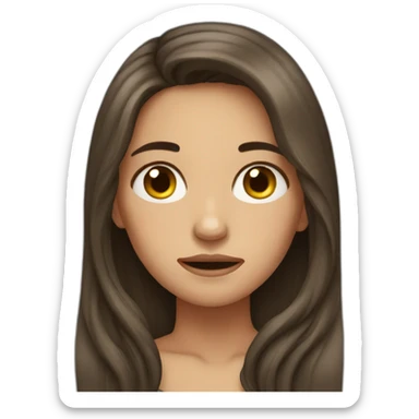 Crying female with long brunette hair sticker