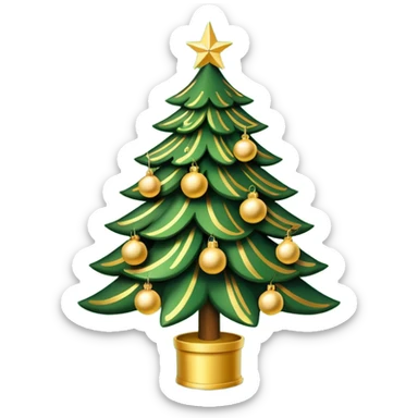 Christmas tree with Gold decoration’s sticker