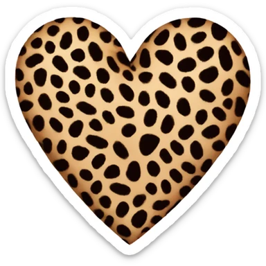 leopard print heart sticker