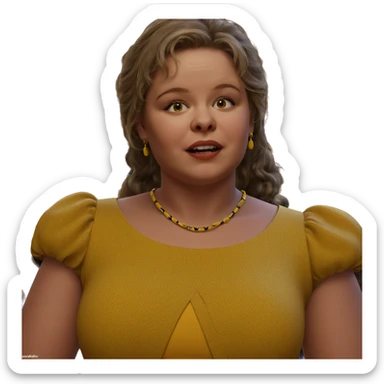 girl in yellow dress closeup sticker