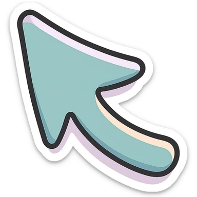 mouse cursor arrow with a smooth left curve, thin clean outlines, soft rounded shapes, pastel palette #98B5BC, #B5B3C1, #C9A3C9, #E4C0CA, #F7DCD1, #F7C0AA, detailed shadows and highlights, soft lighting, transparent background sticker