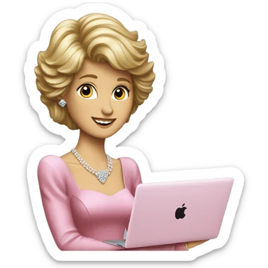 Princess Diana with a macbook sticker