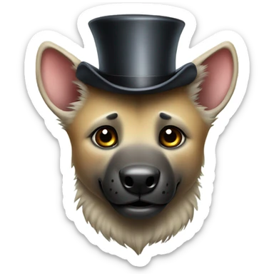 Cute hyena with a top hat sticker