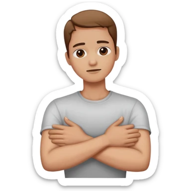 arms crossed holding around neck dead sticker