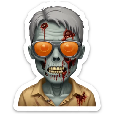 zombie wtih black sunglasses  sticker
