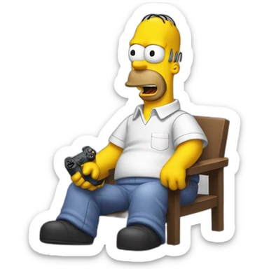 Homer Simson play PlayStation 5 sticker