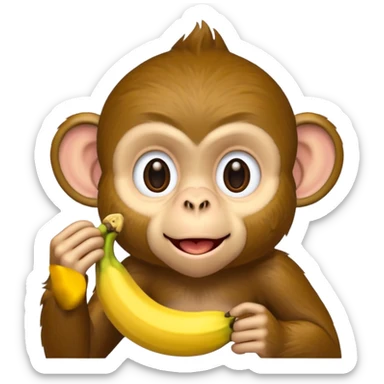 retarded looking monkey sucking a banana sticker