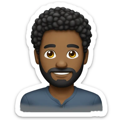 HOMBRE NEGRO PELO AFRO BARBA BAJA Y ROPA  sticker