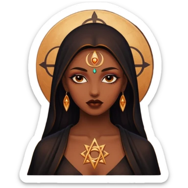 Dark oil traced over woman’s skin forming occult symbols, sensual devotion sticker