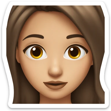 Brunette coquette girl with brown eyes sticker