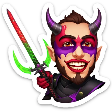 Demon-Horned Warrior sticker
