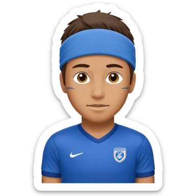soccer winger with sweatband, blue color. sticker