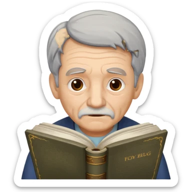 Old man reading Bible  sticker