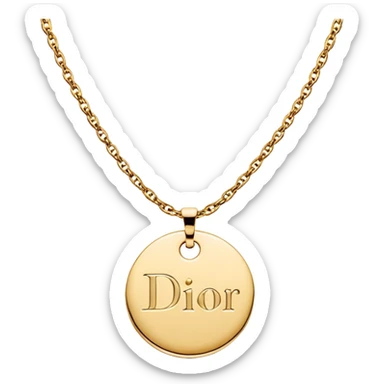 Necklace that says Dior on it  sticker