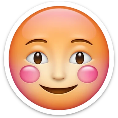 minimalist illustration of a warm glowing emoji face representing anonymous emotional connection. soft orange-pink gradient, gentle smile, organic round form, light diffusion, sense of warmth and intimacy, subtle glow around the edges, smooth and friendly aesthetic. sticker