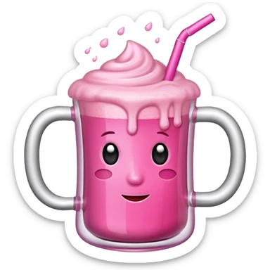medieval pink drink in a mug sticker