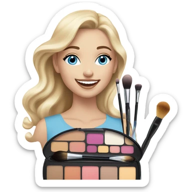 Makeup kit and white girl sticker