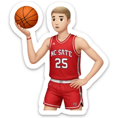 White Nc state basketball player shooting a three sticker