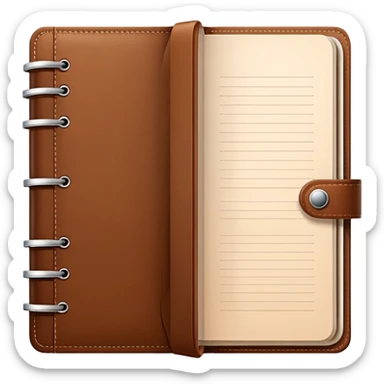 daily planner agenda leather with open page sticker