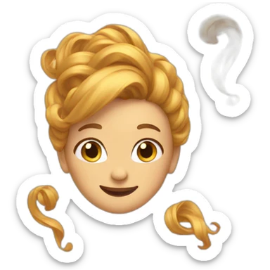 twirling hair sticker
