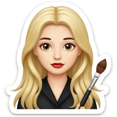 long haired make up artist sticker